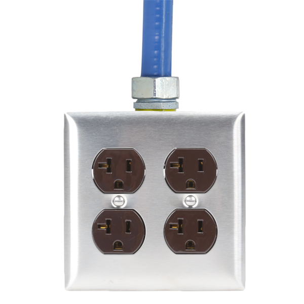 Larson Electronics - Weatherproof Quad Receptacle Box with Hinged Cover -  (4) 5-20R 20 Amp Receptacles - Quad