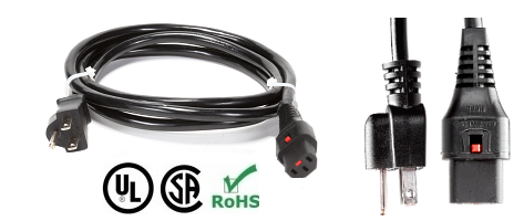 nema 5-15p to locking iec c13 power cable
