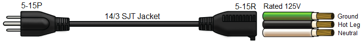 15 amp extension cable