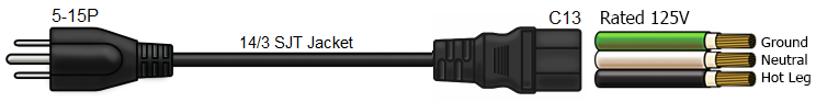 nema 5-15p to c13 iec