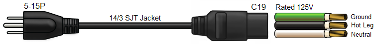 nema 5-15p to c19 iec