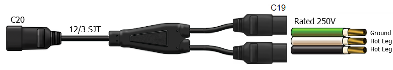C20 to C19 Splitter Cable