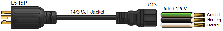 L5-15P to C13 Power Cord