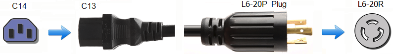 L6-20P to C13 Cable