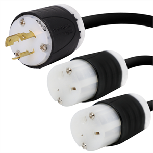 L6-20P to 6-20R splitter power cords