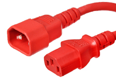 red H05VV c14 to c13 power cord