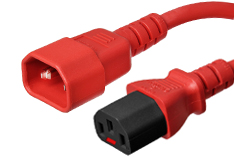 red iec lock c14 to c13 power cords