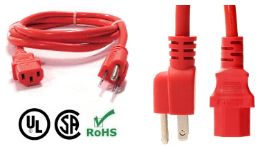 red computer power cord