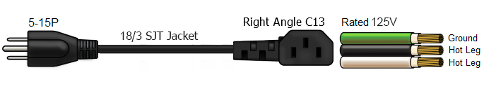 5-15P to Right Angle C13