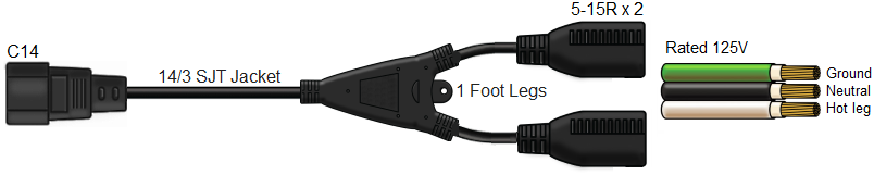 splitter c14 to 5-15r